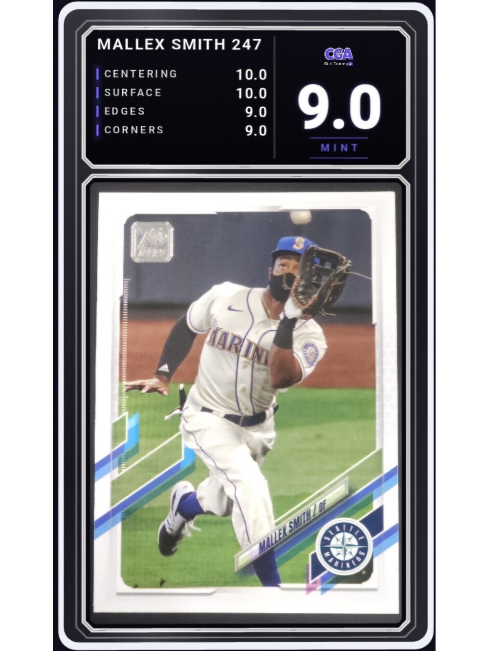 2021 Topps Series 1 #247 Mallex Smith Seattle Mariners - CGA 9.0 Digital Grade